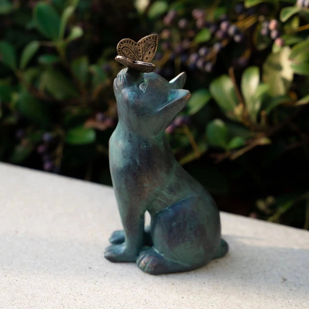 Cat and Butterfly — Garden Cat Statue