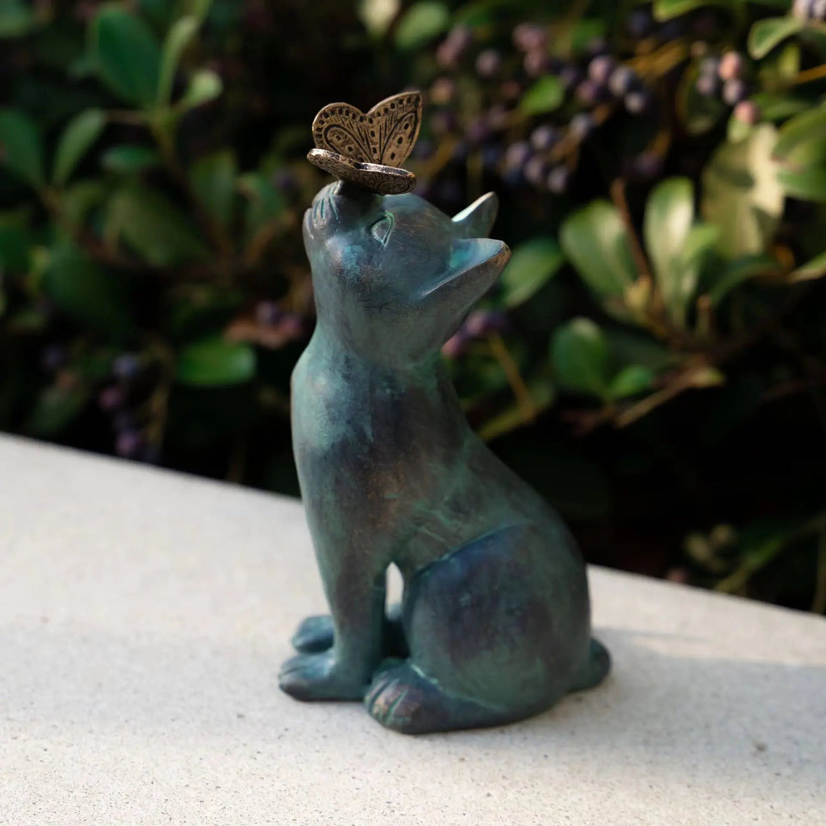 Cat and Butterfly — Garden Cat Statue