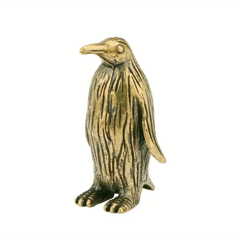 Two on the Ice — Small Bronze Penguin Pair