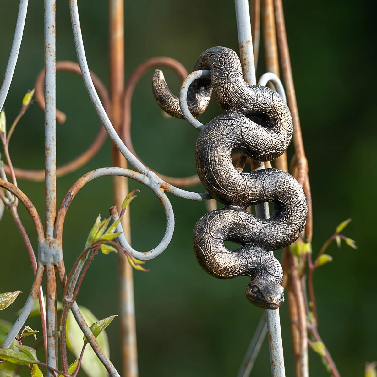 Adder in the Grass — Bronze Snake Pot Hanger