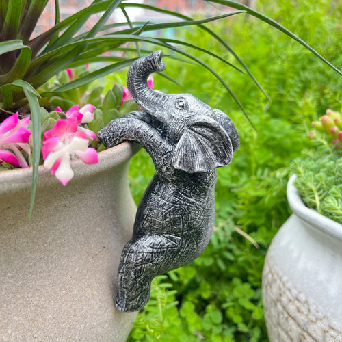 Elephant at the Edge — Silver Elephant Pot Hanger