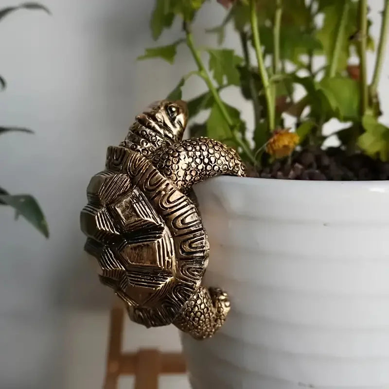 Tortoise Underfoot — Bronze Tortoise Pot Hanger