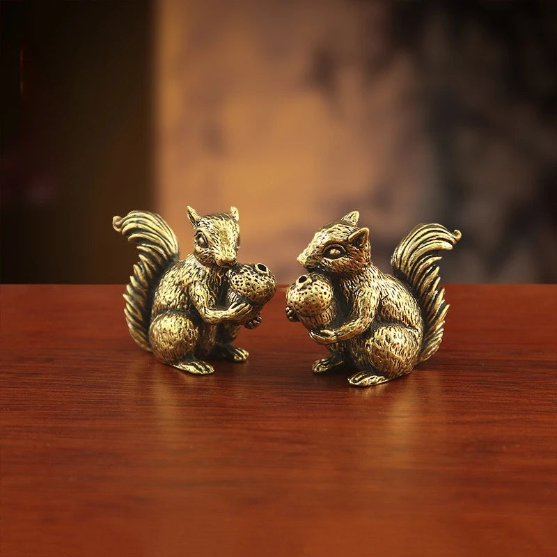 Squirrel and Acorn — Bronze Incense Holder