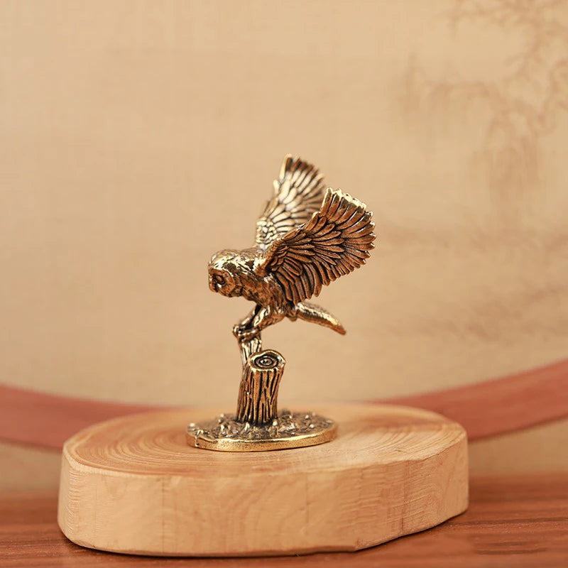 Owl on the Bough — Small Bronze Owl