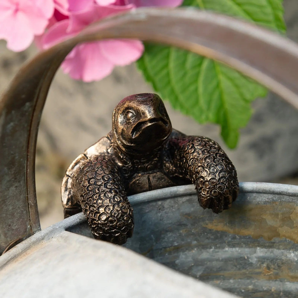 Tortoise Underfoot — Bronze Tortoise Pot Hanger