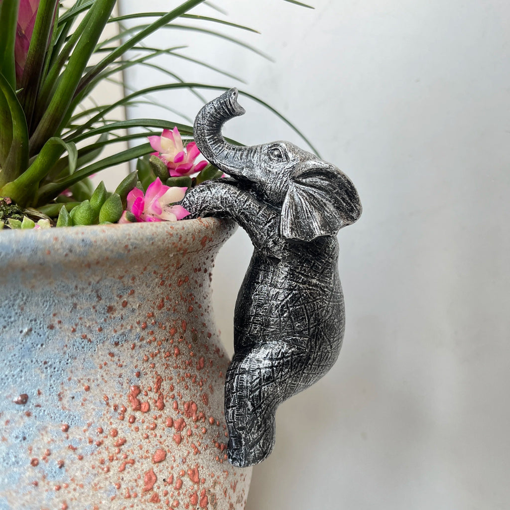 Elephant at the Edge — Silver Elephant Pot Hanger