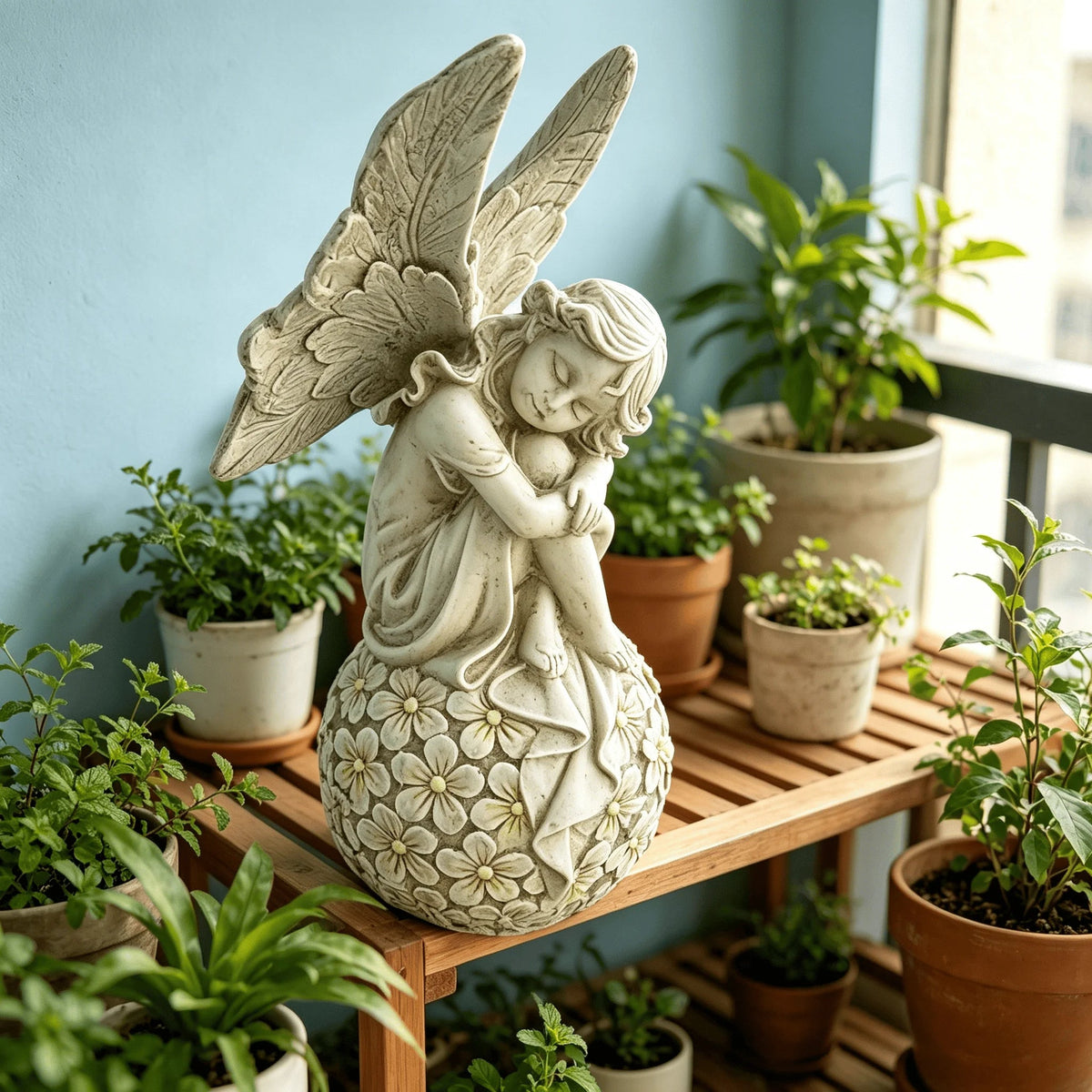 Angel on the Bloom — Garden Angel Statue
