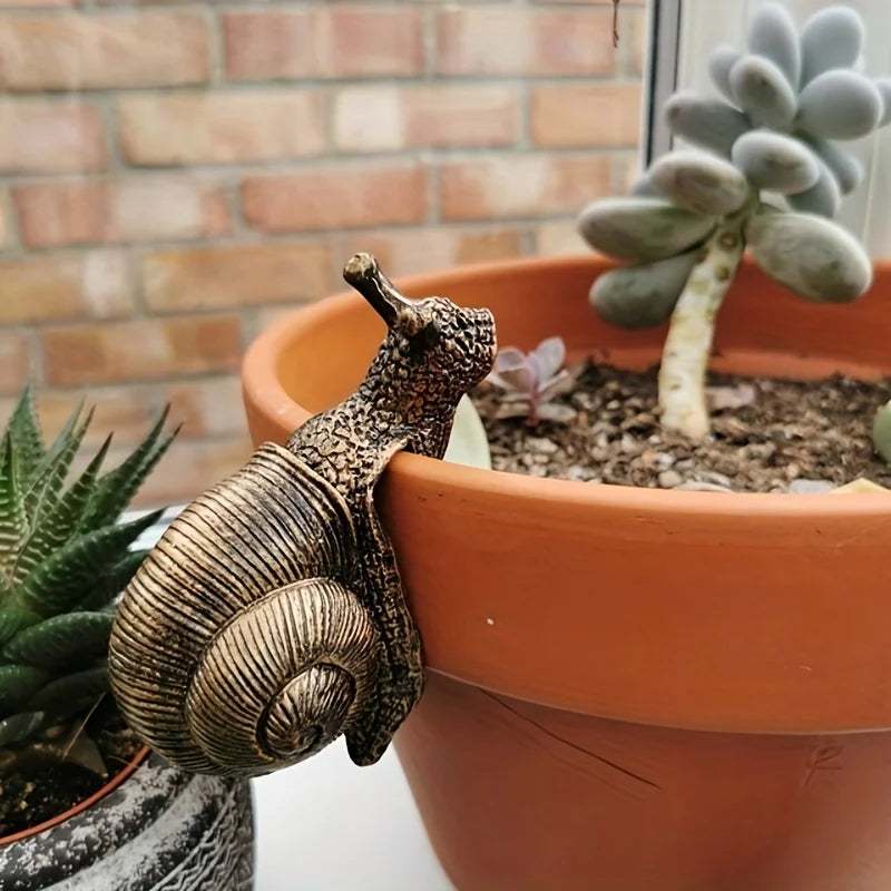 The Slow Traveller — Bronze Snail Pot Hanger