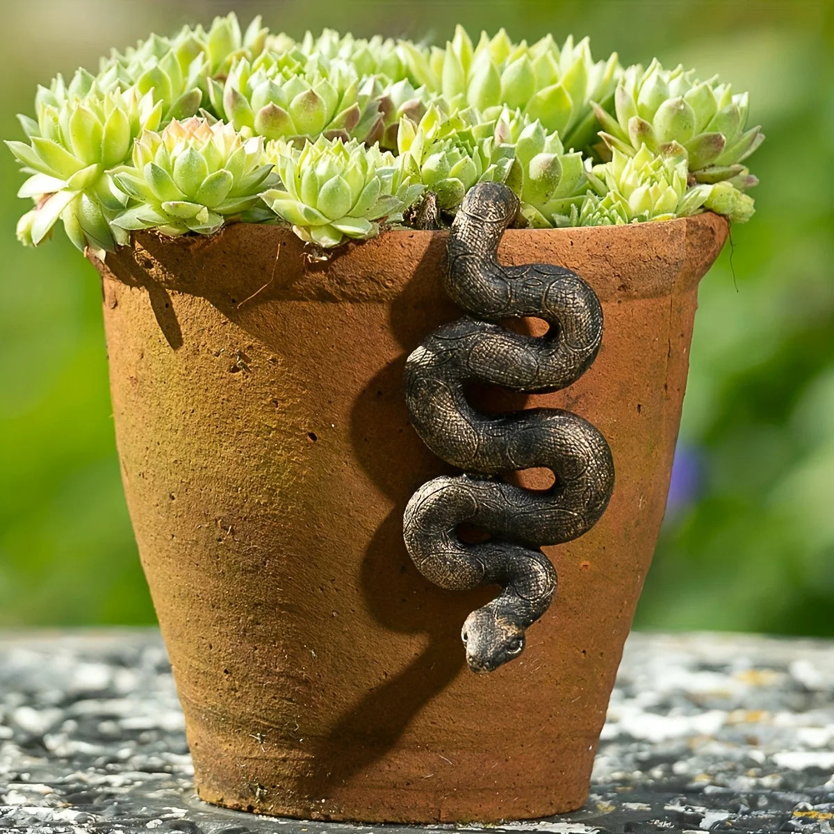 Adder in the Grass — Bronze Snake Pot Hanger