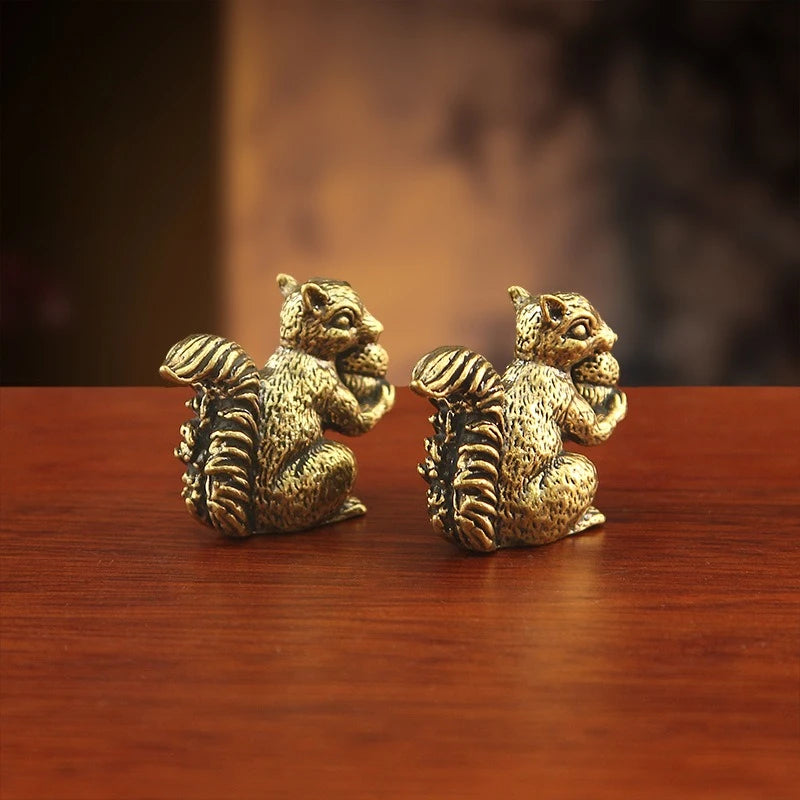 Squirrel and Acorn — Bronze Incense Holder