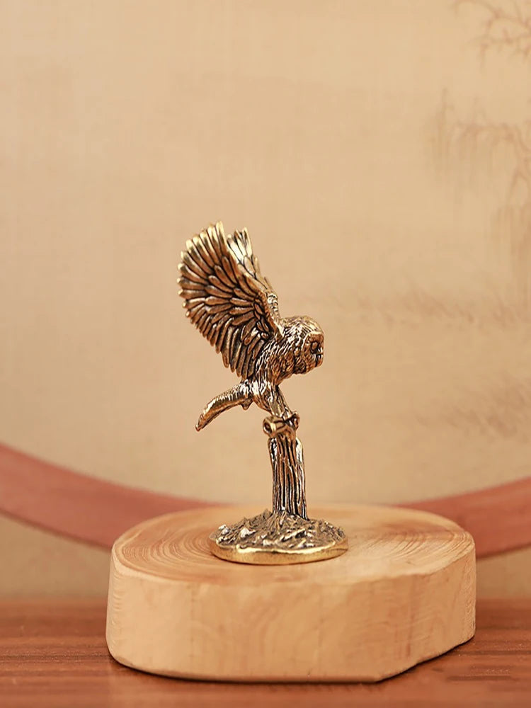 Owl on the Bough — Small Bronze Owl