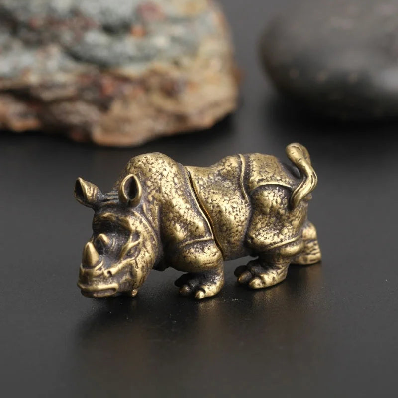 Rhino, Solid — Small Bronze Rhino