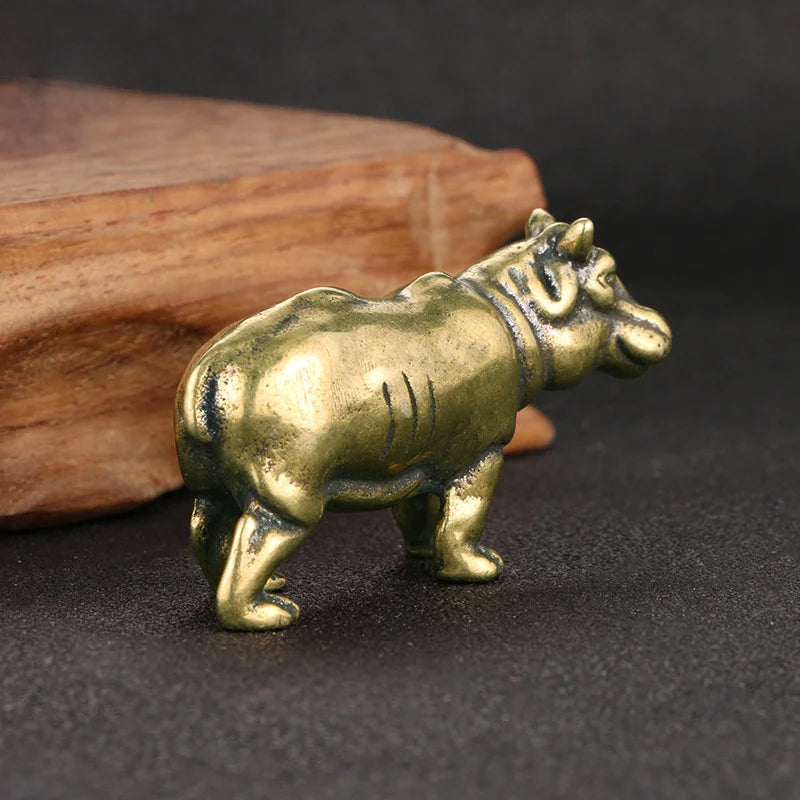 Hippo, Half-Submerged — Small Bronze Hippo
