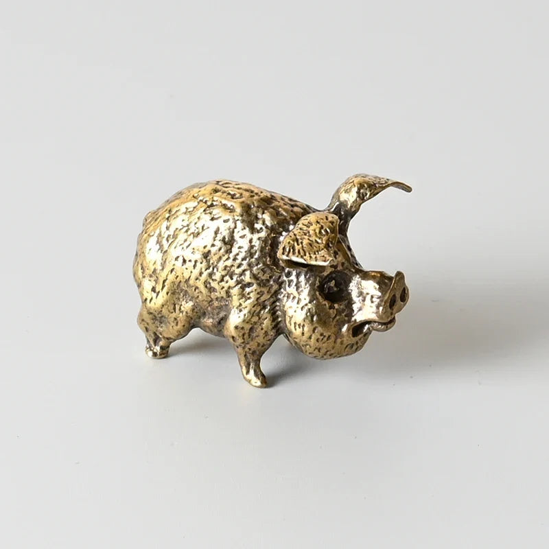 Pig at the Trough — Small Bronze Pig