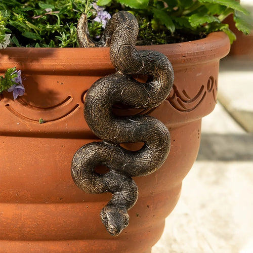 Upside down snake pot decoration