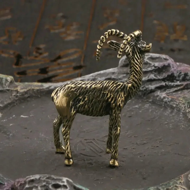 Ibex on the Crag — Small Bronze Ibex