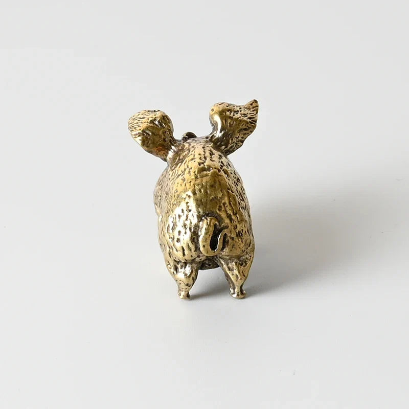 Pig at the Trough — Small Bronze Pig