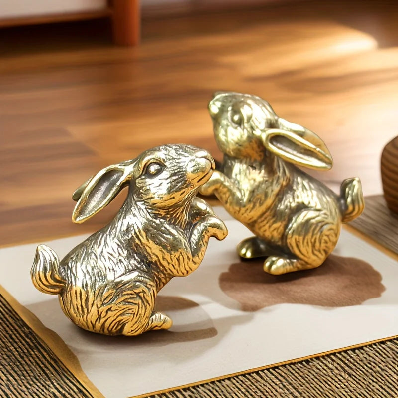 Hare in the Open — Small Bronze Rabbit