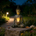 Buddha statue with solar light