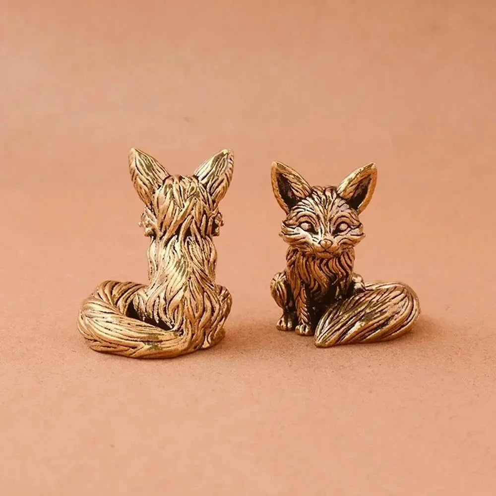 Young Fox, Watching — Small Bronze Fox
