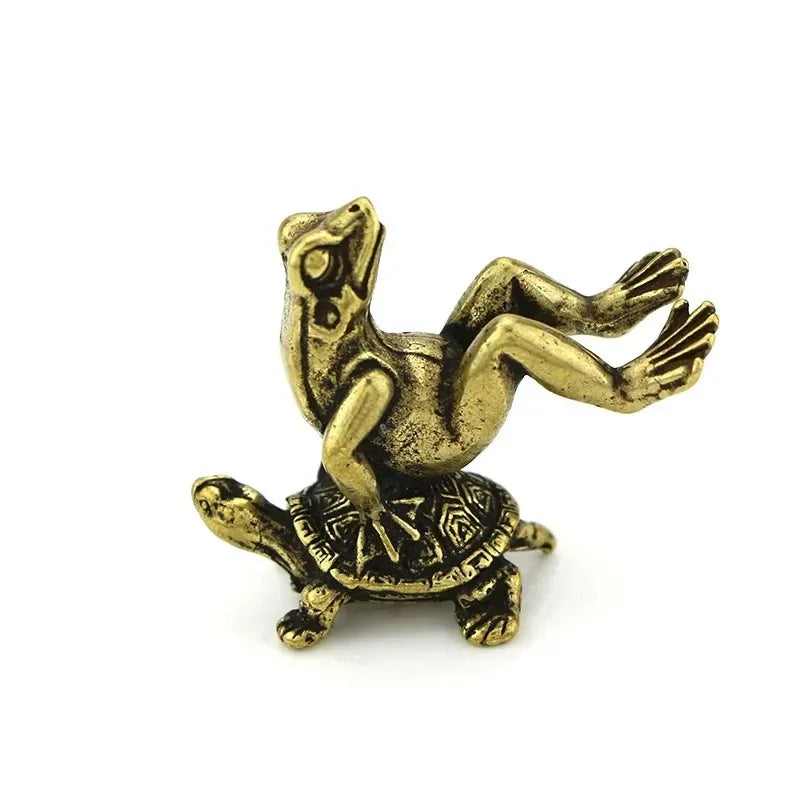 Rider and Mount — Small Bronze Figure Pair