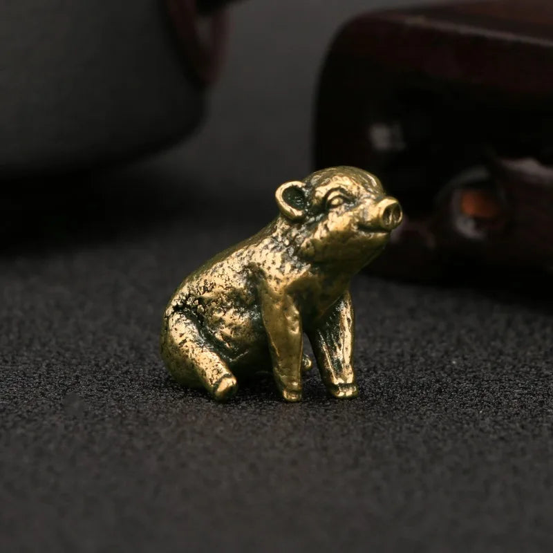 Piglet, Lucky — Small Bronze Pig