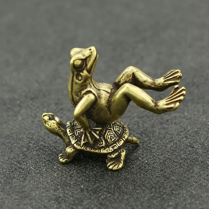 Rider and Mount — Small Bronze Figure Pair