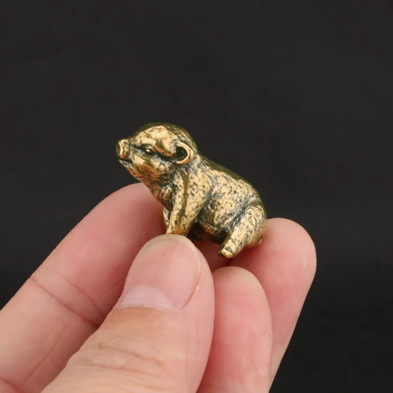 Piglet, Lucky — Small Bronze Pig
