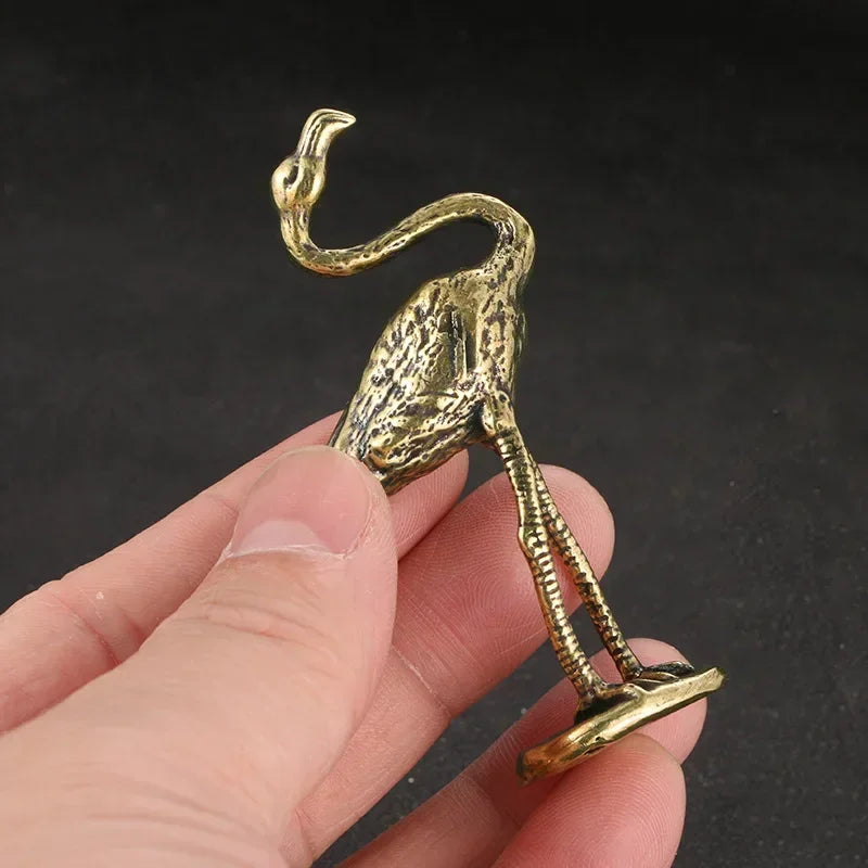 The Pink Wader — Small Bronze Flamingo