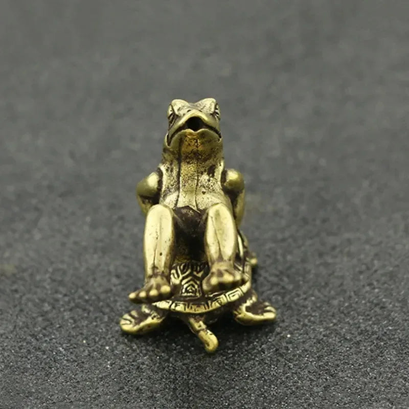 Rider and Mount — Small Bronze Figure Pair