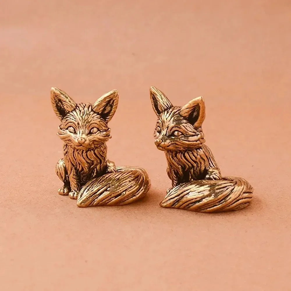 Young Fox, Watching — Small Bronze Fox
