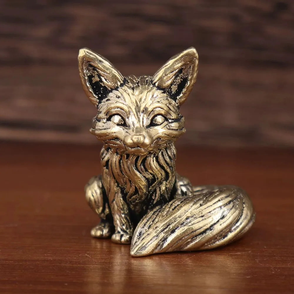 Young Fox, Watching — Small Bronze Fox