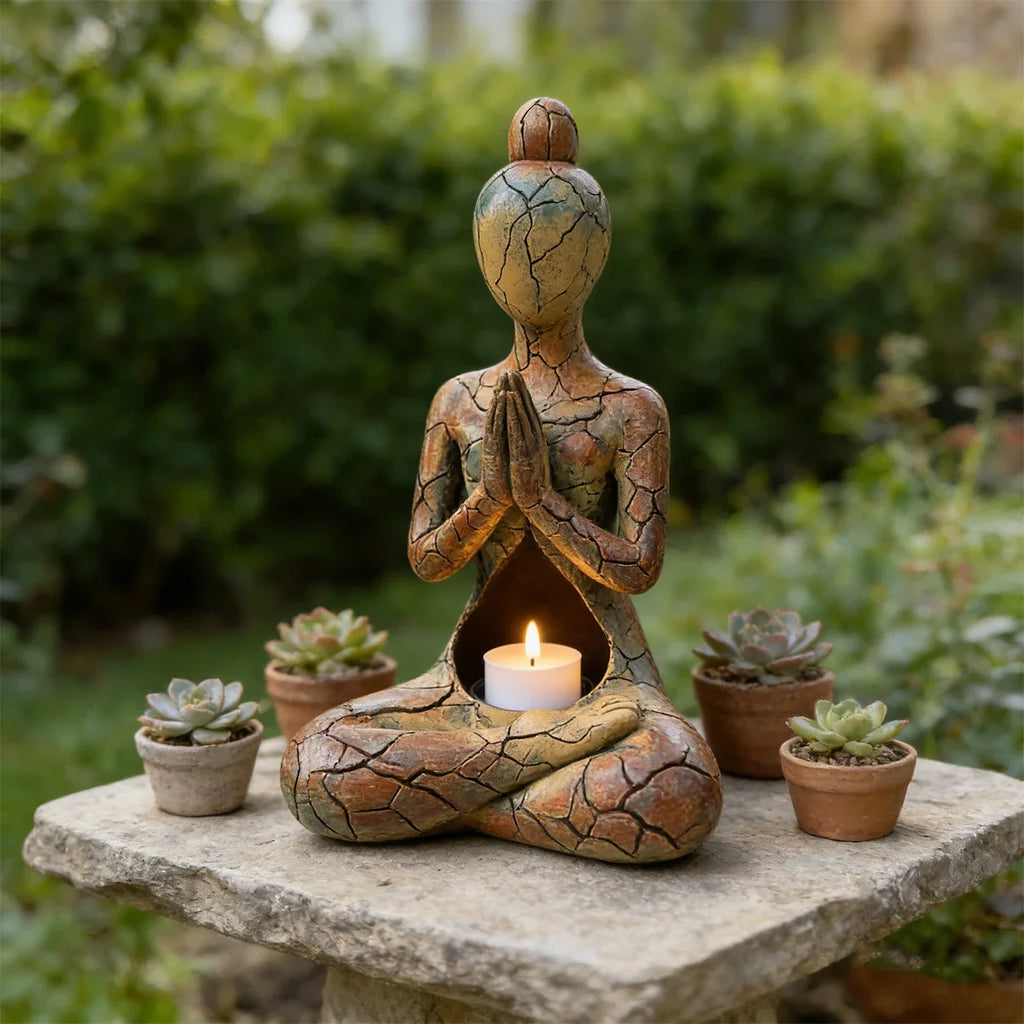 Resin meditation statue