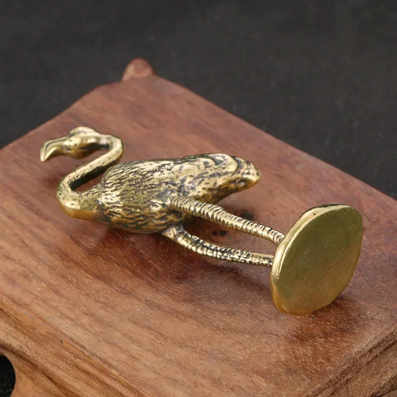 The Pink Wader — Small Bronze Flamingo