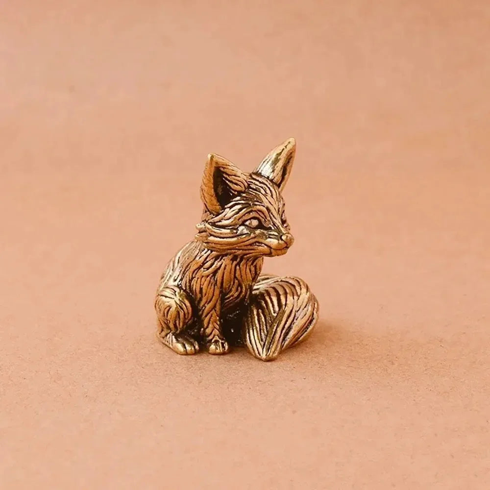 Young Fox, Watching — Small Bronze Fox