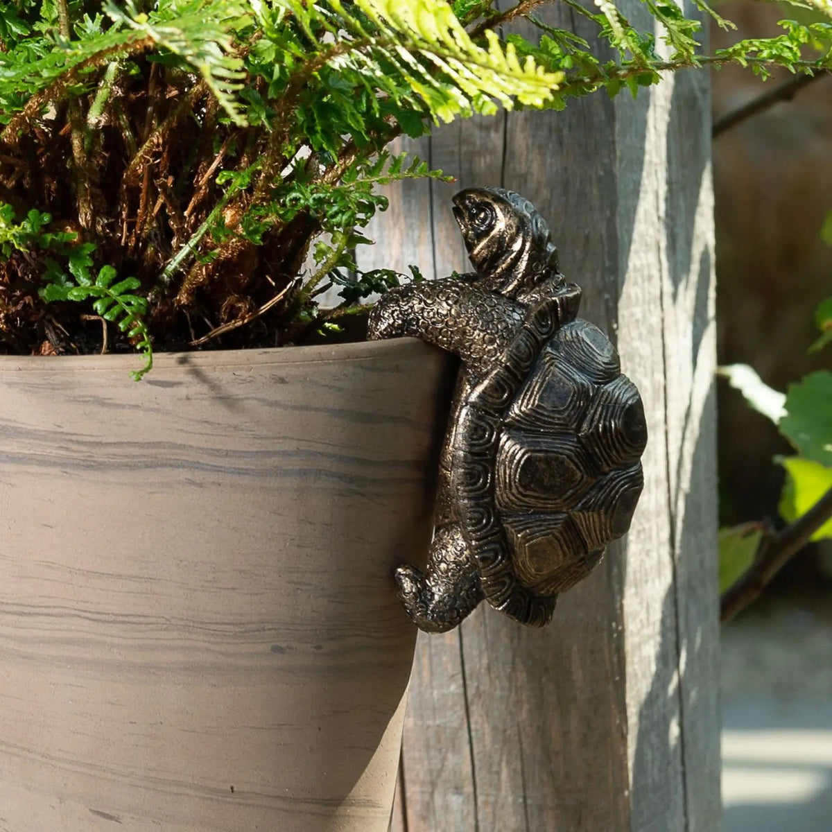 Rustic turtle planter pendant