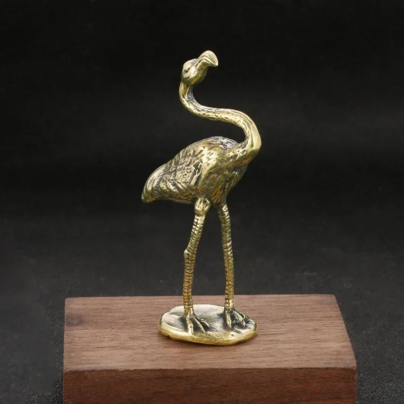 The Pink Wader — Small Bronze Flamingo