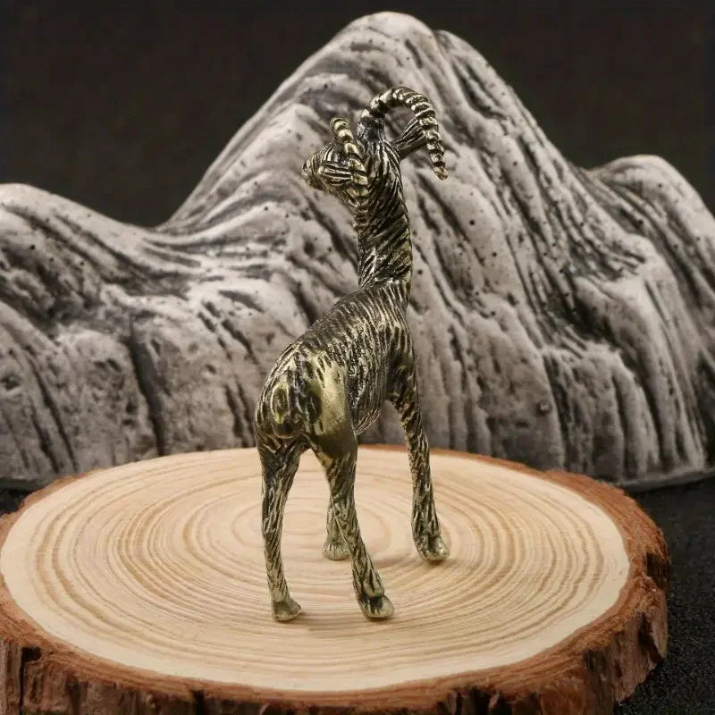 Ibex on the Crag — Small Bronze Ibex