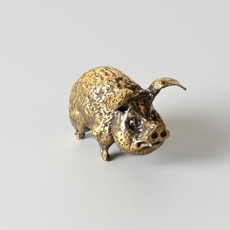 Pig at the Trough — Small Bronze Pig