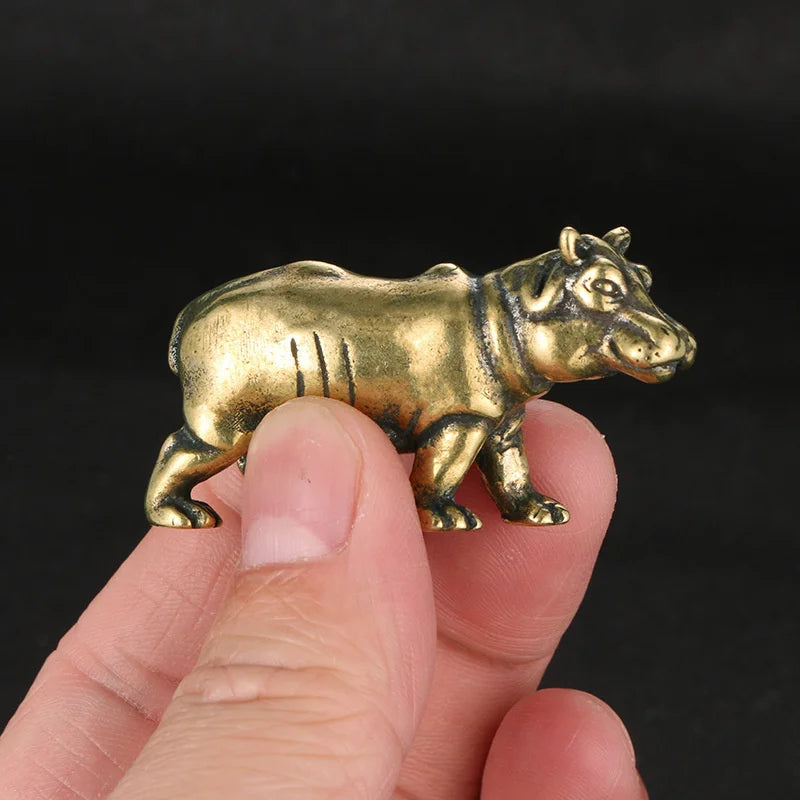 Hippo, Half-Submerged — Small Bronze Hippo