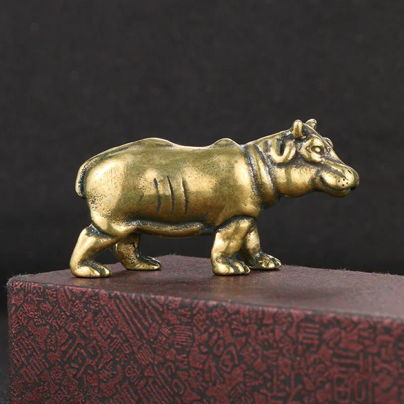 Hippo, Half-Submerged — Small Bronze Hippo